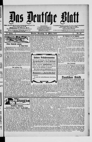 Das deutsche Blatt vom 11.03.1902