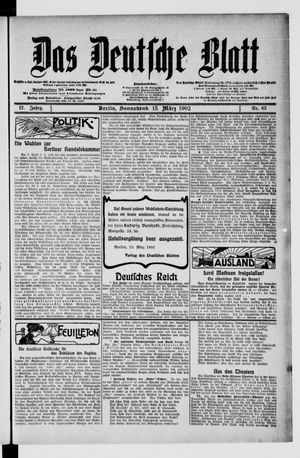 Das deutsche Blatt vom 15.03.1902