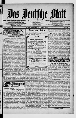 Das deutsche Blatt vom 16.03.1902