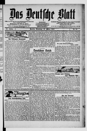 Das deutsche Blatt vom 18.03.1902