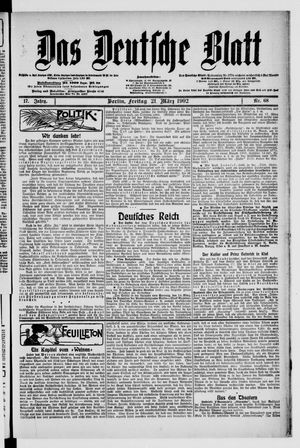 Das deutsche Blatt vom 21.03.1902