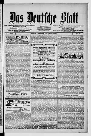 Das deutsche Blatt vom 25.03.1902