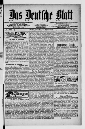 Das deutsche Blatt vom 06.04.1902