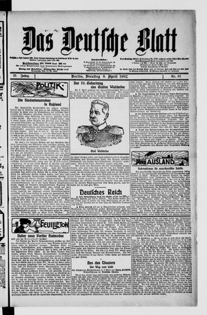 Das deutsche Blatt vom 08.04.1902