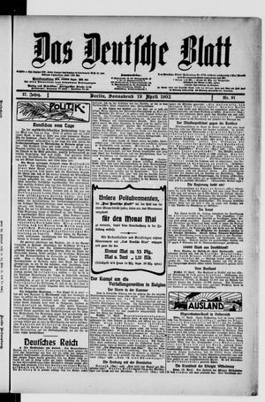 Das deutsche Blatt vom 19.04.1902