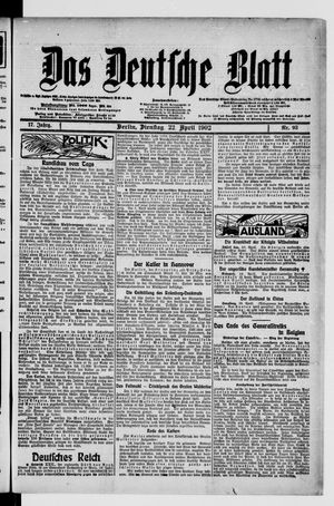 Das deutsche Blatt vom 22.04.1902