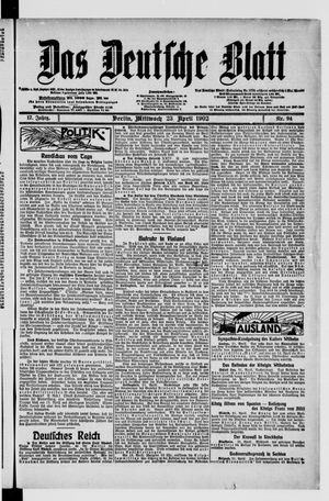 Das deutsche Blatt vom 23.04.1902