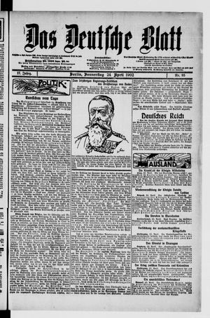 Das deutsche Blatt vom 24.04.1902