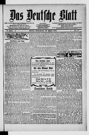 Das deutsche Blatt vom 26.04.1902