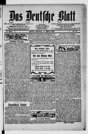 Das deutsche Blatt vom 27.04.1902