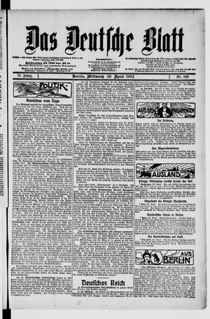 Das deutsche Blatt vom 30.04.1902