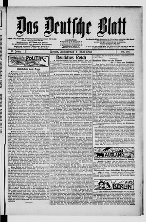 Das deutsche Blatt vom 01.05.1902