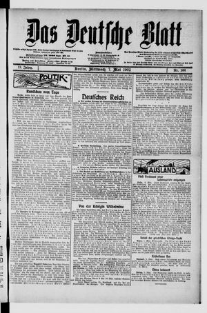 Das deutsche Blatt vom 07.05.1902