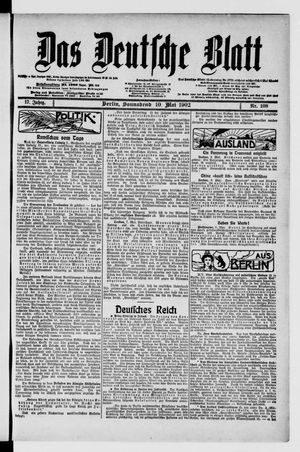Das deutsche Blatt on May 10, 1902