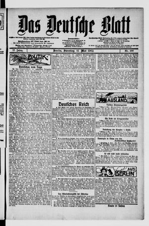 Das deutsche Blatt vom 11.05.1902