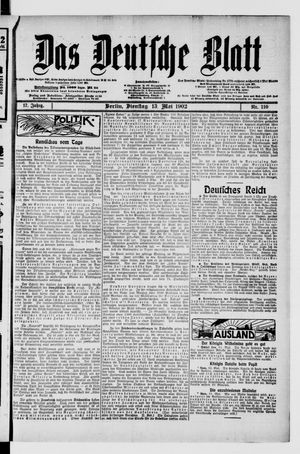 Das deutsche Blatt vom 13.05.1902
