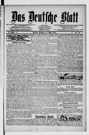 Das deutsche Blatt vom 16.05.1902