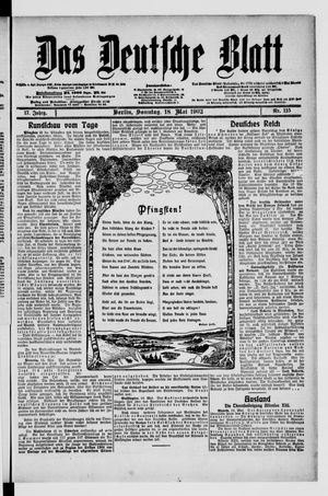 Das deutsche Blatt vom 18.05.1902