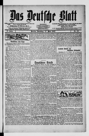 Das deutsche Blatt vom 27.05.1902