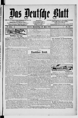Das deutsche Blatt vom 29.05.1902