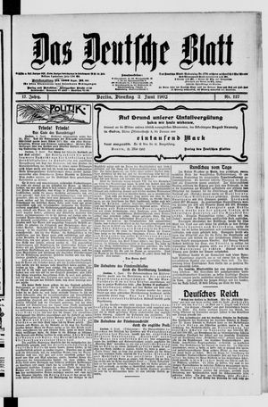 Das deutsche Blatt vom 03.06.1902