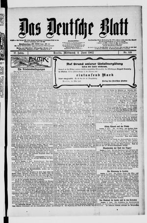 Das deutsche Blatt vom 04.06.1902