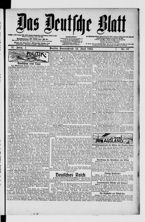 Das deutsche Blatt vom 14.06.1902
