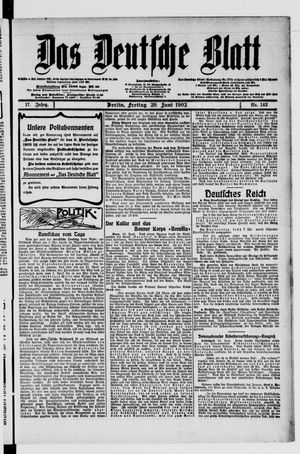 Das deutsche Blatt vom 20.06.1902