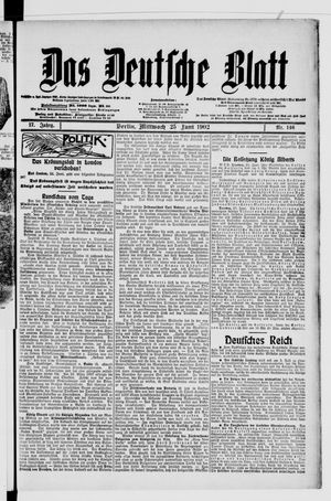 Das deutsche Blatt vom 25.06.1902