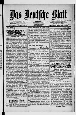 Das deutsche Blatt vom 29.06.1902