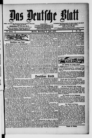 Das deutsche Blatt vom 06.07.1902