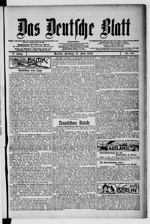 Das deutsche Blatt vom 11.07.1902