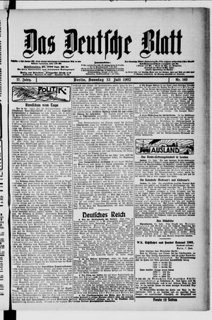Das deutsche Blatt vom 13.07.1902