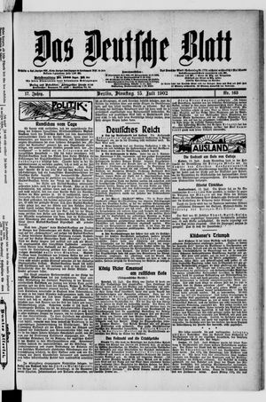 Das deutsche Blatt vom 15.07.1902