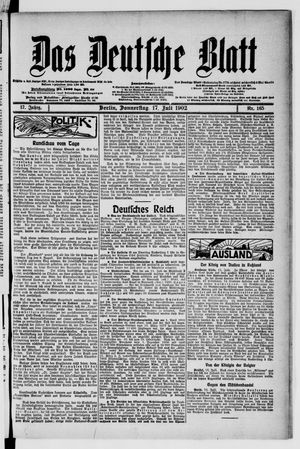 Das deutsche Blatt vom 17.07.1902