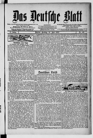 Das deutsche Blatt vom 18.07.1902