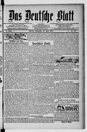 Das deutsche Blatt vom 20.07.1902