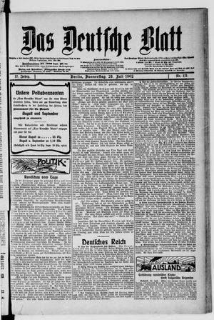 Das deutsche Blatt vom 24.07.1902