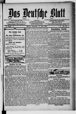 Das deutsche Blatt vom 27.07.1902