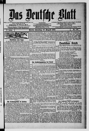 Das deutsche Blatt vom 10.08.1902