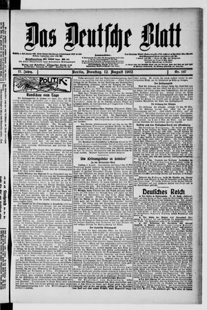 Das deutsche Blatt vom 12.08.1902