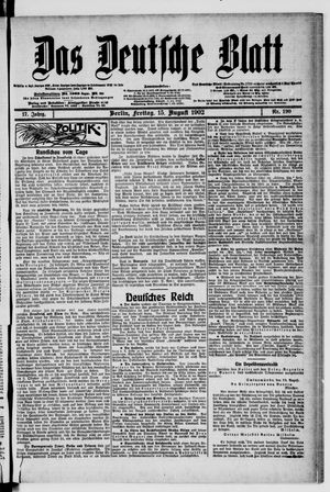 Das deutsche Blatt vom 15.08.1902