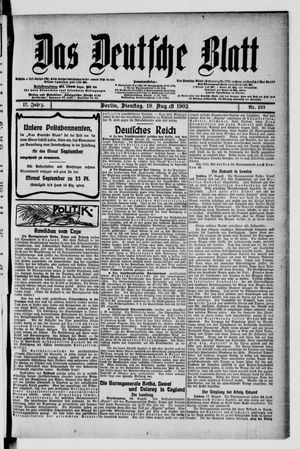 Das deutsche Blatt vom 19.08.1902