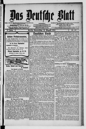 Das deutsche Blatt vom 21.08.1902