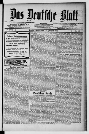 Das deutsche Blatt vom 23.08.1902