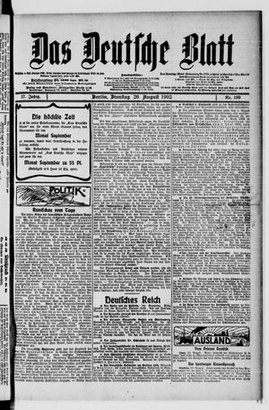 Das deutsche Blatt vom 26.08.1902