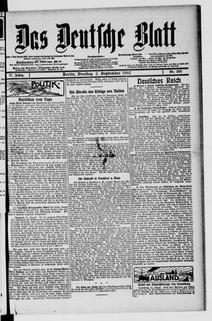 Das deutsche Blatt on Sep 2, 1902