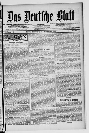 Das deutsche Blatt vom 04.09.1902