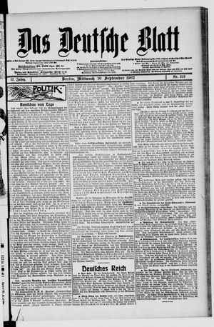 Das deutsche Blatt vom 10.09.1902