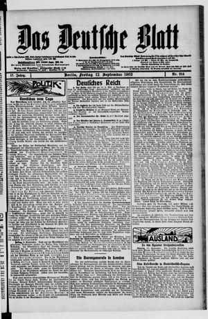 Das deutsche Blatt vom 12.09.1902